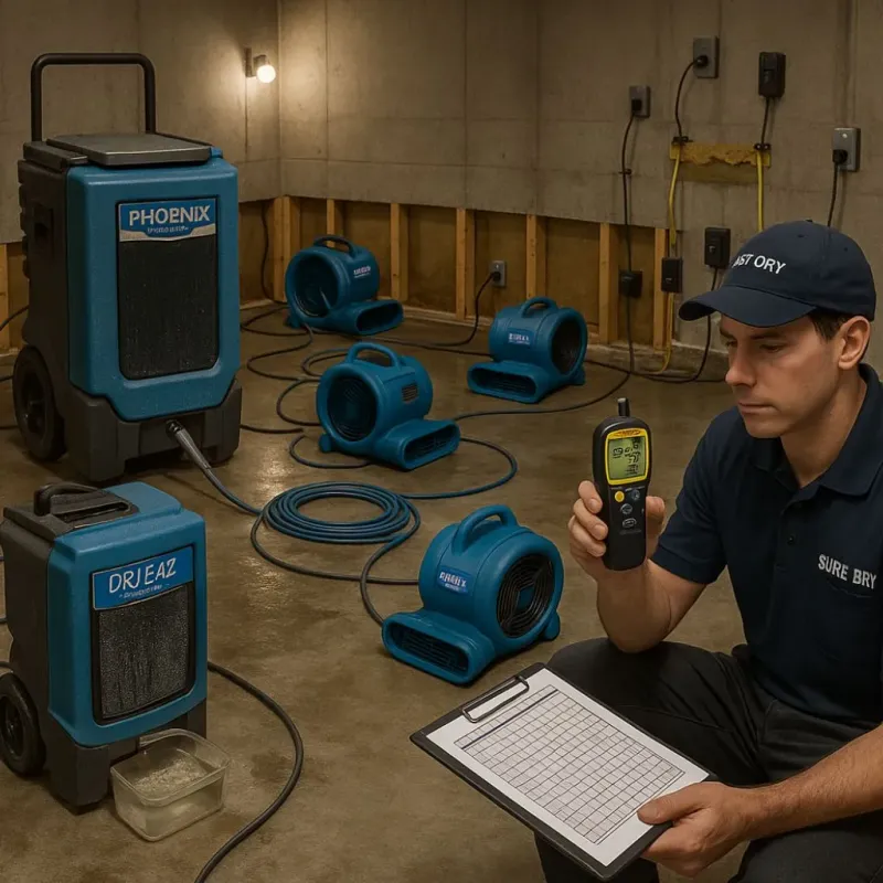 Structural Drying and Dehumidification process in Haskell, TX